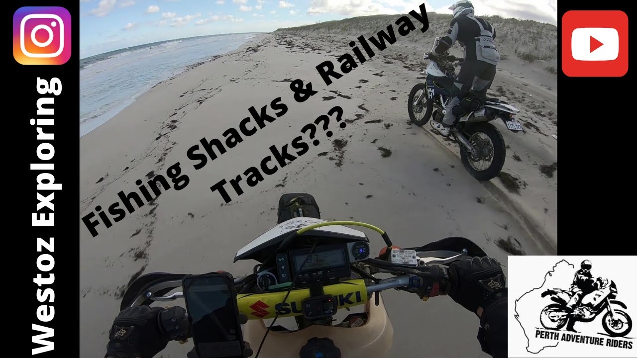 Fishing Shacks & Railway tracks?? Perth Adventure Riders Indian Ocean run. Husqvarna 701 vs DRZ400