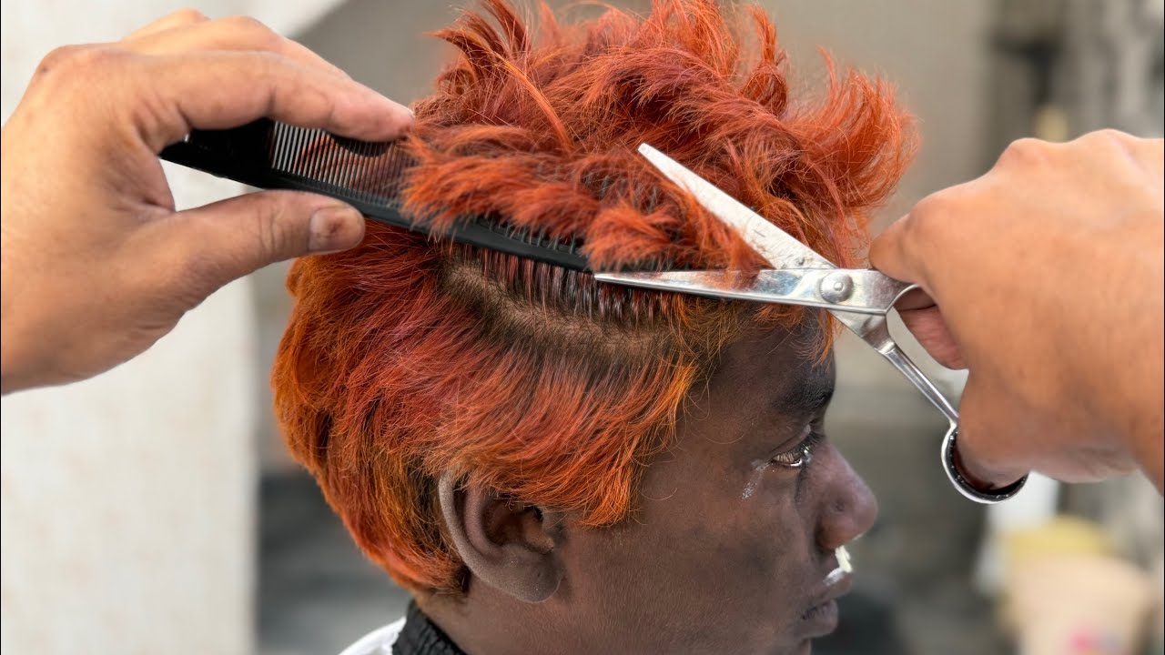 Extreme Red Hair Transformation 🔥| Professional Hair Wash & Haircut ASMR 