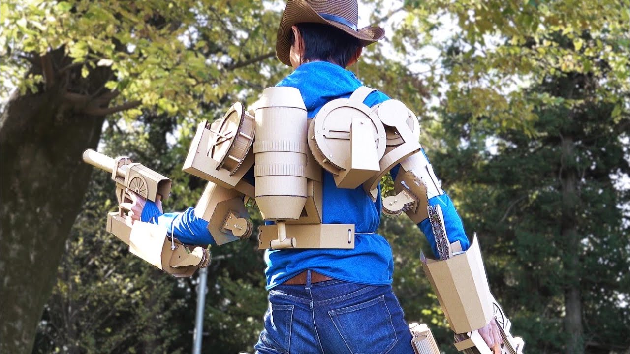 進撃の巨人/Attack on Titan/ダンボールで対人立体機動装置を作る/Anti-Personnel Vertical Maneuvering Equipment Cardboard DIY
