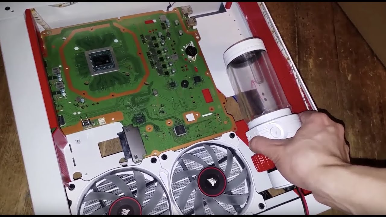Ps4 Pro Water Cooled (Part 2) Adding WaterBlock & Placing The Components
