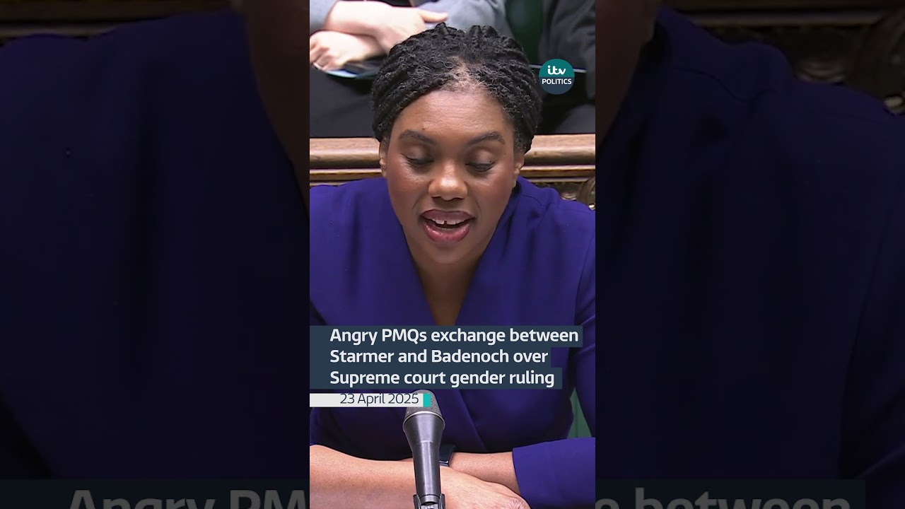 Angry PMQs exchange between Starmer and Badenoch over Supreme court gender ruling #itvnews