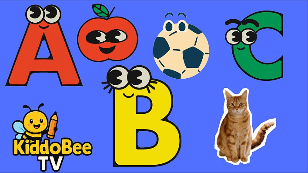 KiddoBee Tv - Песня о фонетике со словами, эпизод 6 - A для яблока - Песня про алфавит ABC
