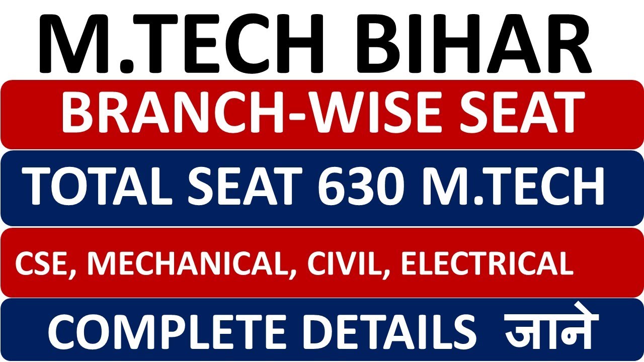 M.tech in Bihar||M.tech Admission Process in Bihar||Bihar M.tech Seat matrix||Bihar M.tech College 