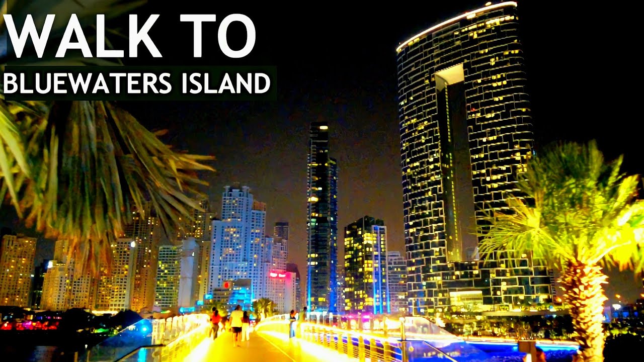 Walk To Bluewaters Island Dubai |4K| BEAUTIFUL Dubai at NIGHT 🇦🇪