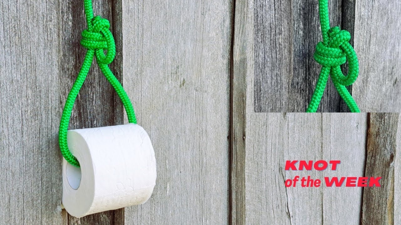 Quick Release / Easy Change Paper Towel or Toilet Paper Holder out of Rope - Camping Tips and Tricks
