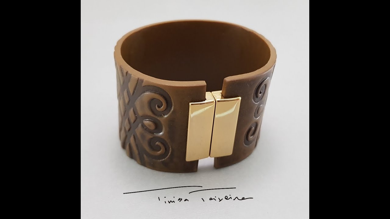 Cerâmica Plástica bijuterias - 1ª parte - Bracelete em cerâmica plástica com fecho magnético
