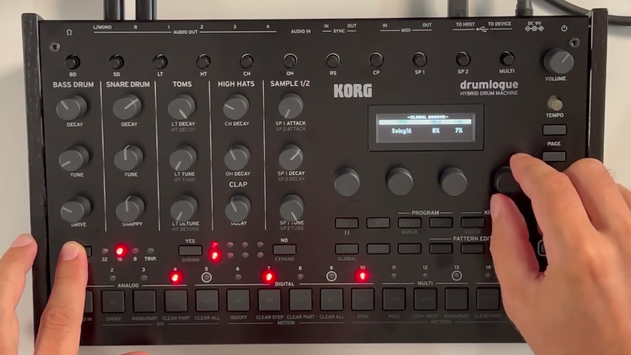 Korg drumlogue drum machine & synthesizer demo - no talking