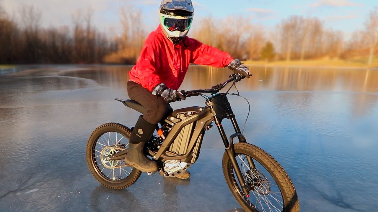 Sur Ron X E-Bike On THIN ICE With Studded Tires