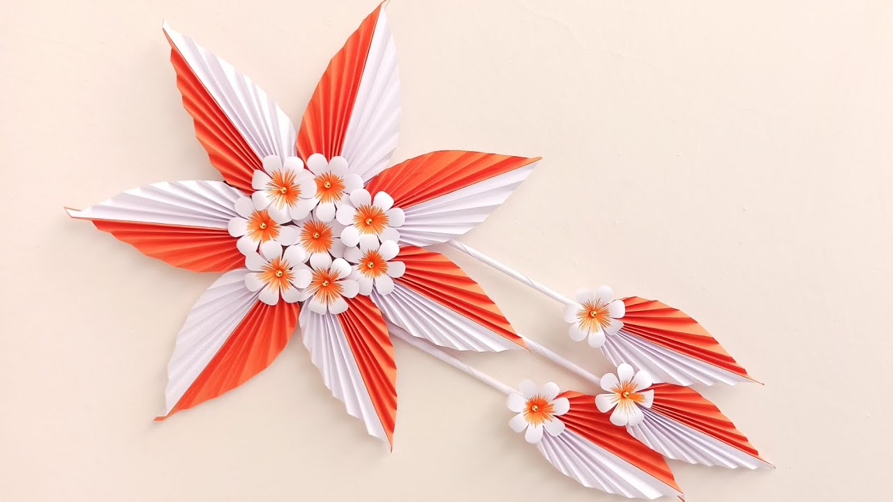Simple & Beautiful Craft Idea - Beautiful Paper Flower Wall Hanging - Handmade Flower Hanging