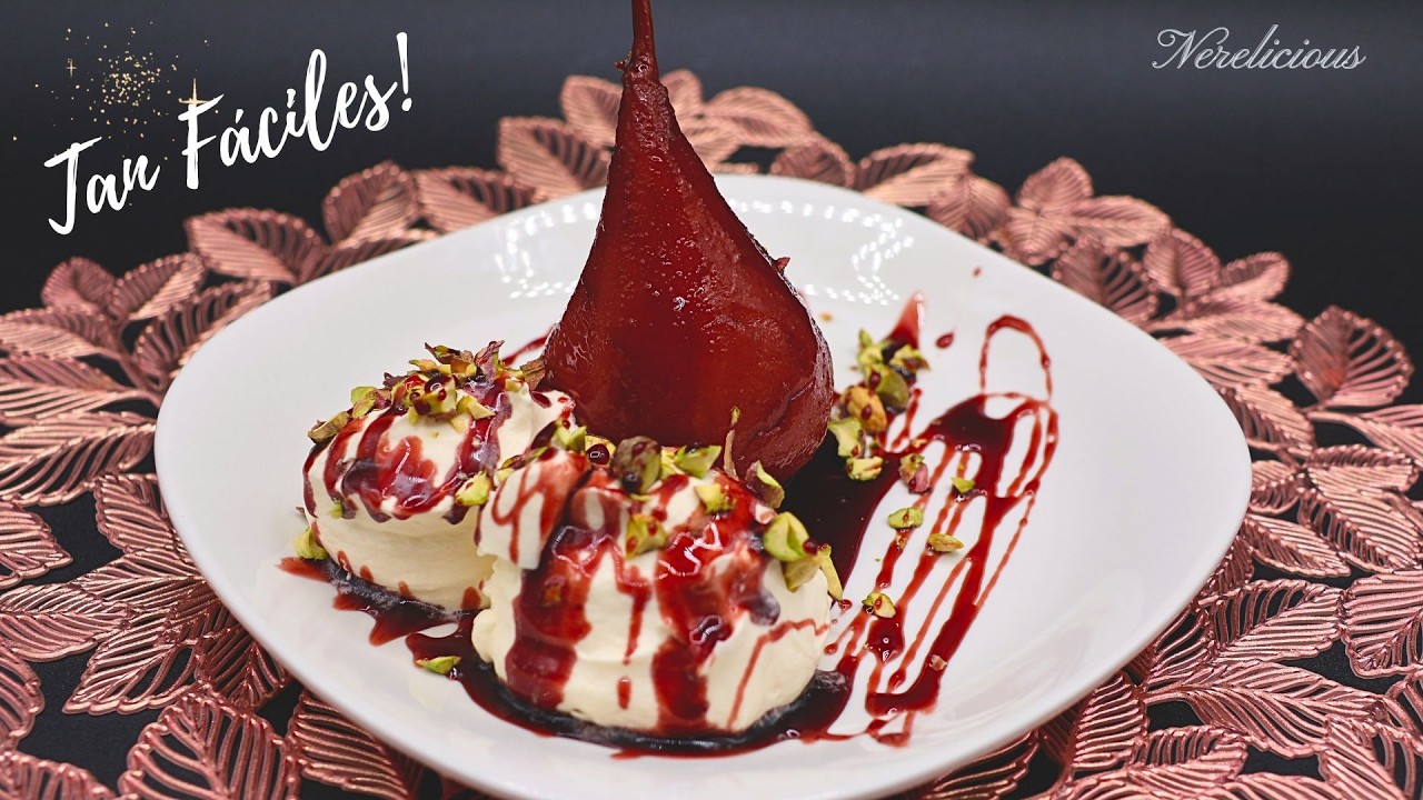 Peras al Vino Tinto: El Postre Más Elegante y Fácil para Cualquier Ocasión 🍷✨