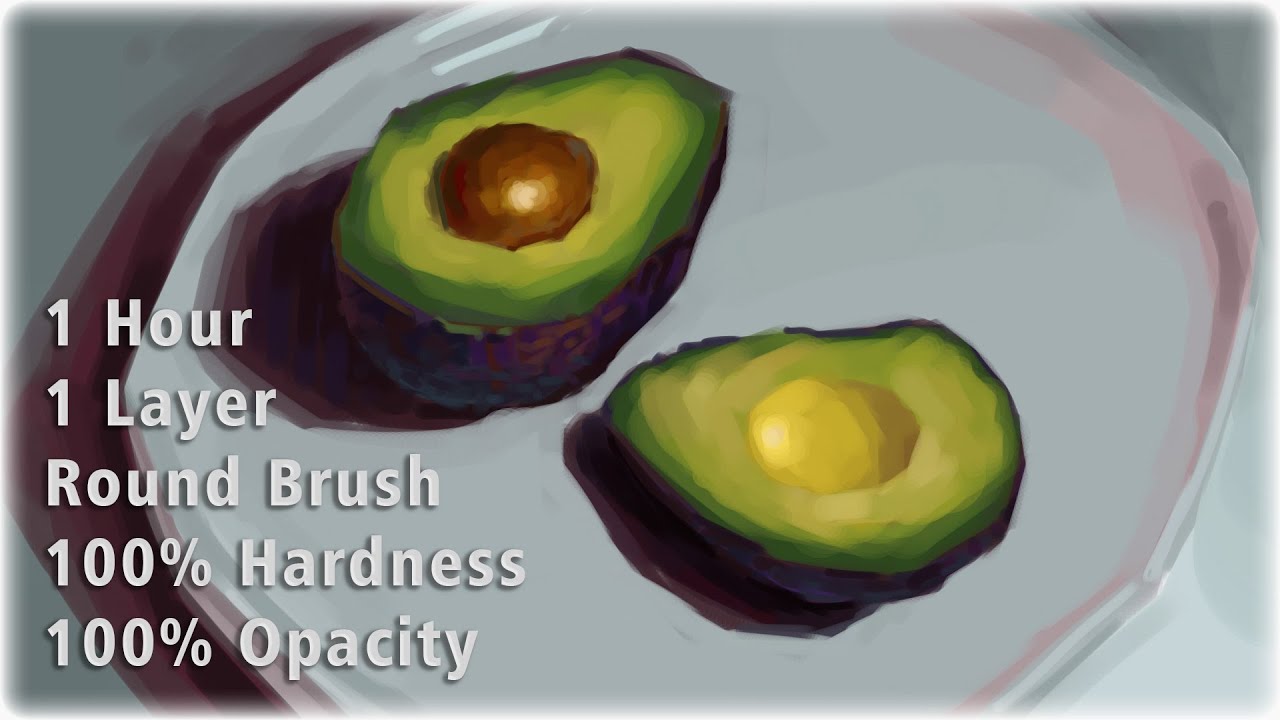 Health Food Painting, avocado still life in Magma Studio