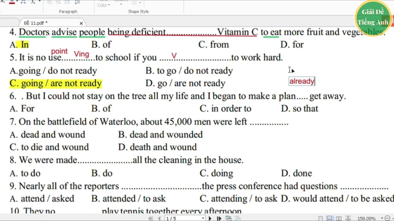 [168] - Đề 9 - Giải đề 30 câu trắc nghiệm