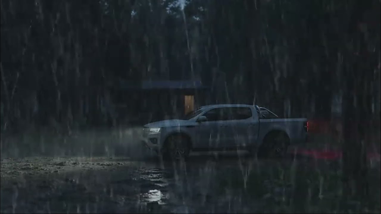 Heavy Rain in the Forest with a Double Cabin Truck 🚙🌧️ | Deep Sleep Nature Sounds