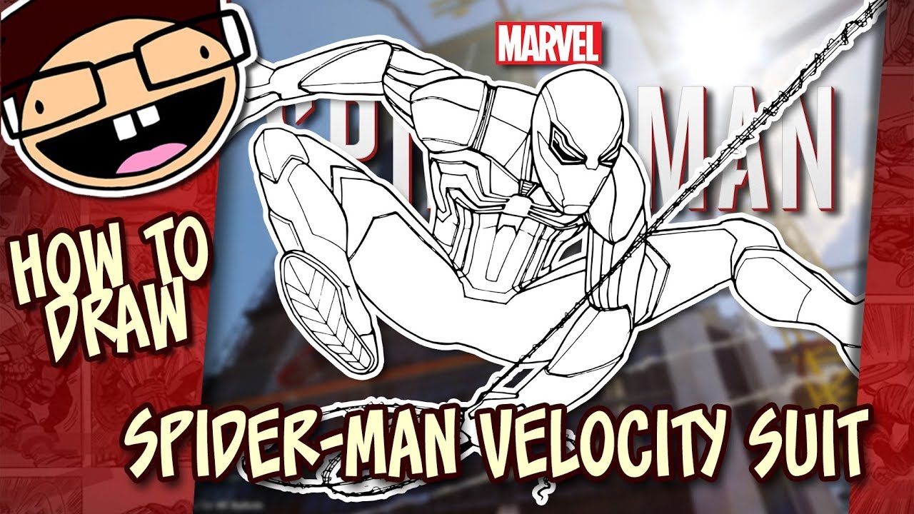 How to Draw SPIDER-MAN VELOCITY SUIT (Spider-Man PS4) | Narrated Easy Step-by-Step Tutorial