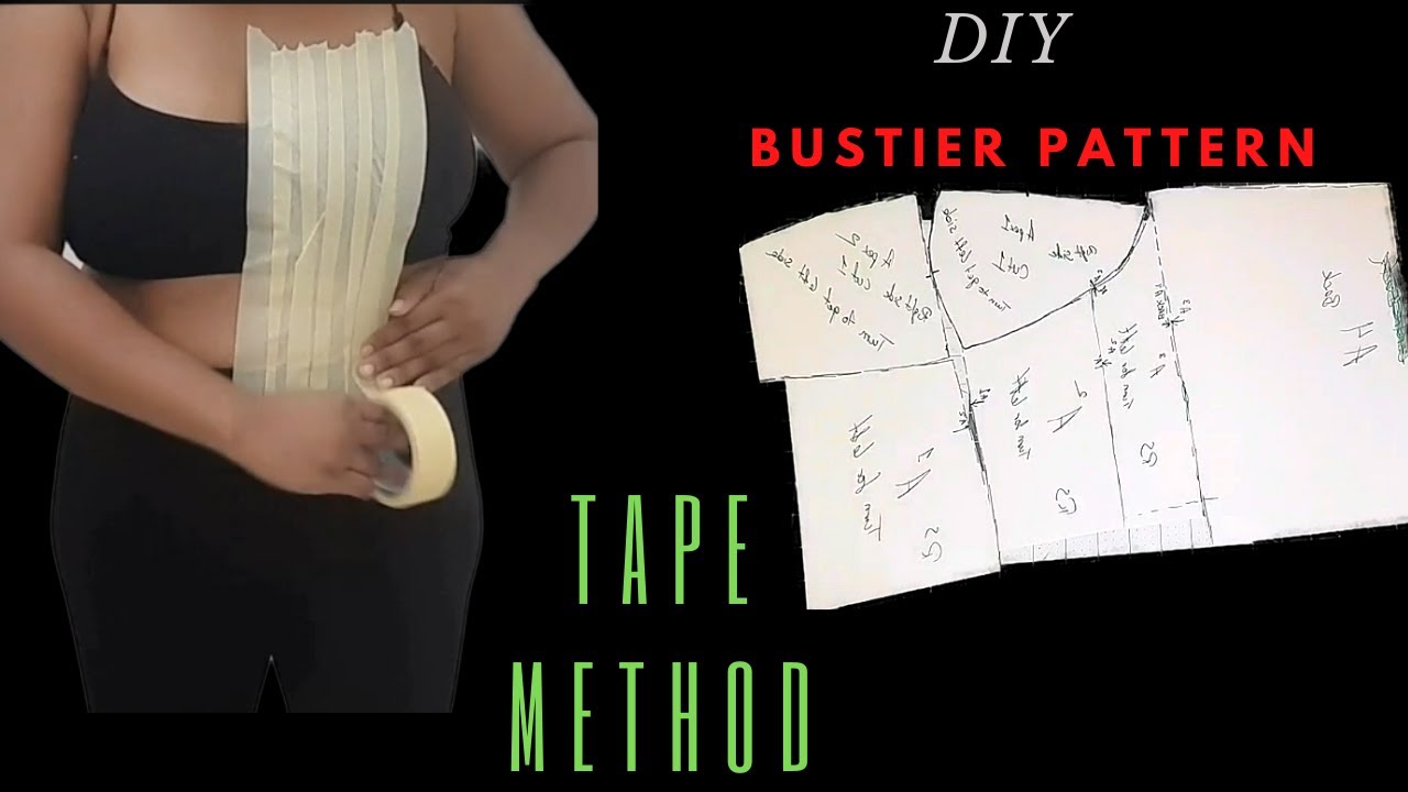 How to create a Bustier Pattern |Tape Method #Pattern Making