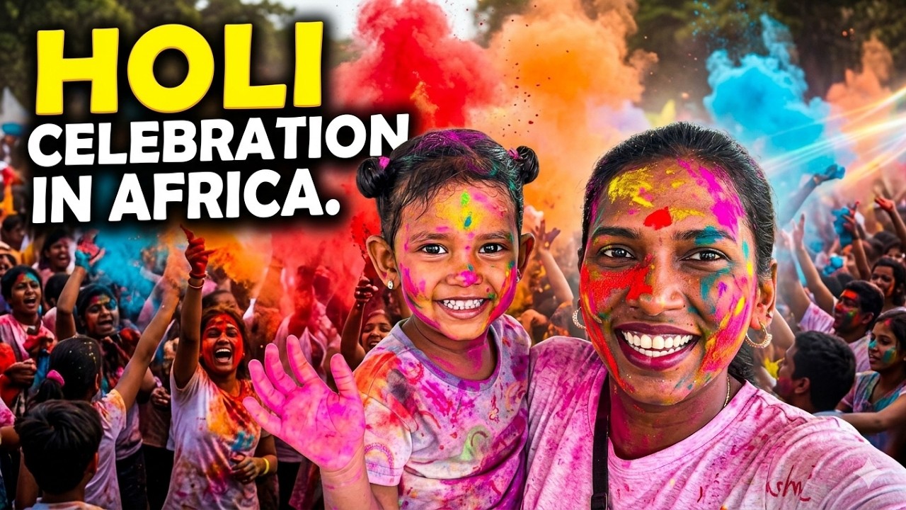 Holi Celebration in Africa 🌈 | Color Festival Vlog