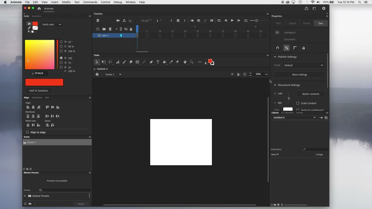 Organizing Animate Workspace