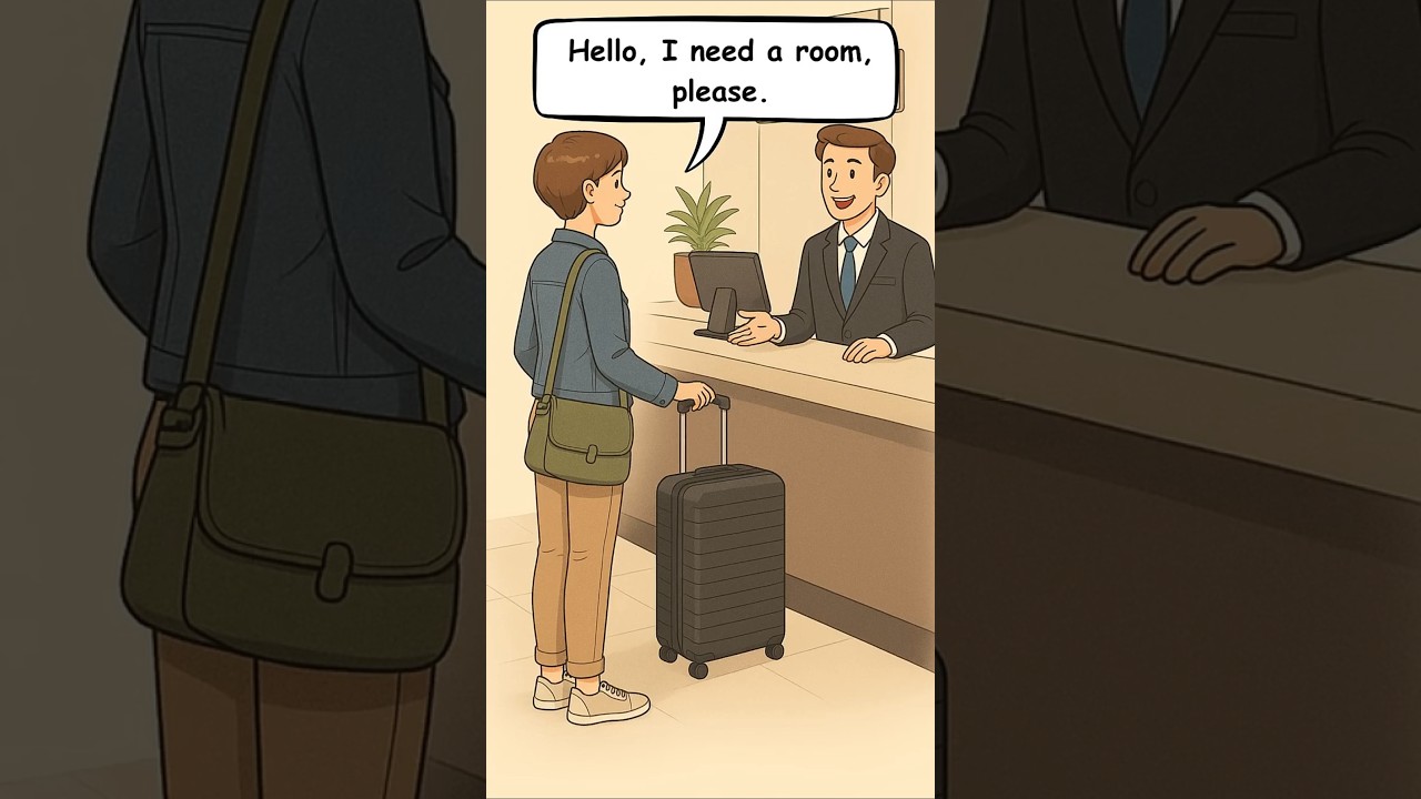 🏨How to Ask for a Hotel Room in English,Easy English Conversation #englishforbeginners#short#english