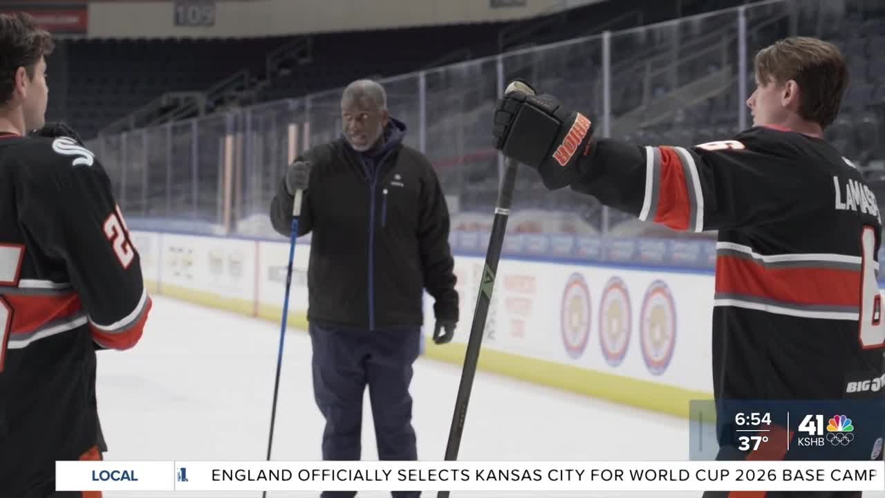 Learning the Games | Watch the KC Mavericks teach hockey to KSHB 41 anchors