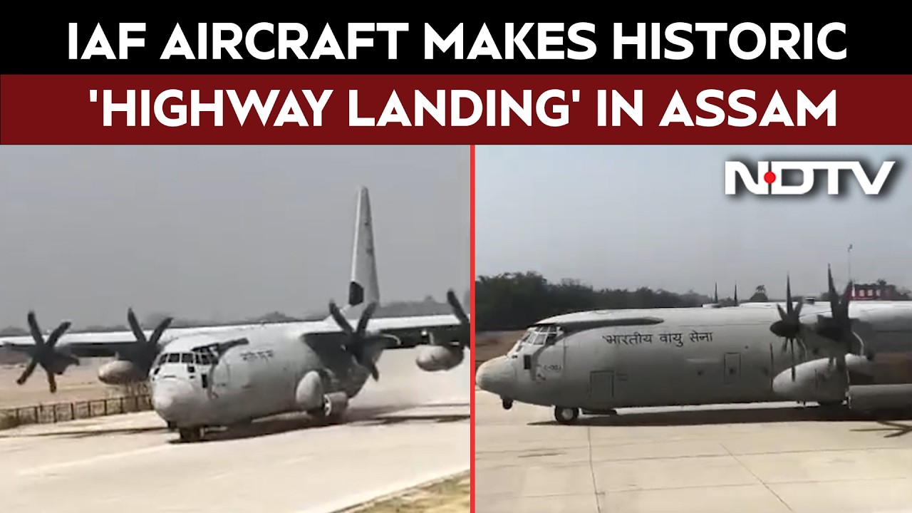 IAF Aircraft Makes Historic 'Highway Landing' In Assam Ahead Of PM Modi's Visit
