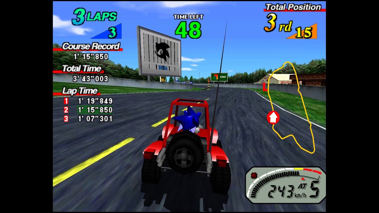 Le Mans 24 (SEGA Model 3) - Sprint Race Circuit with Sonic