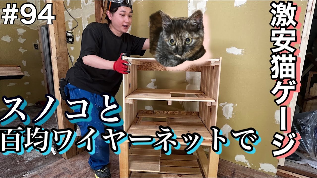 【激安DIY】保護した猫の為に激安猫ケージ作ってみた！！！＃94