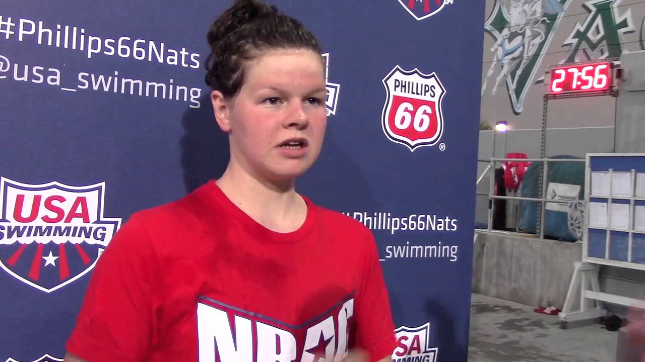 Becca Mann, after 800 free 2014 Nationals