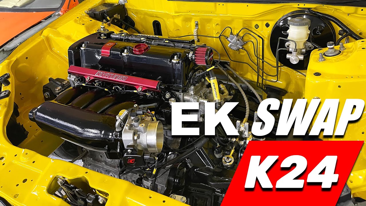 SWAP K24 A HONDA CIVIC EK ! SIR CUSTOM SHOP