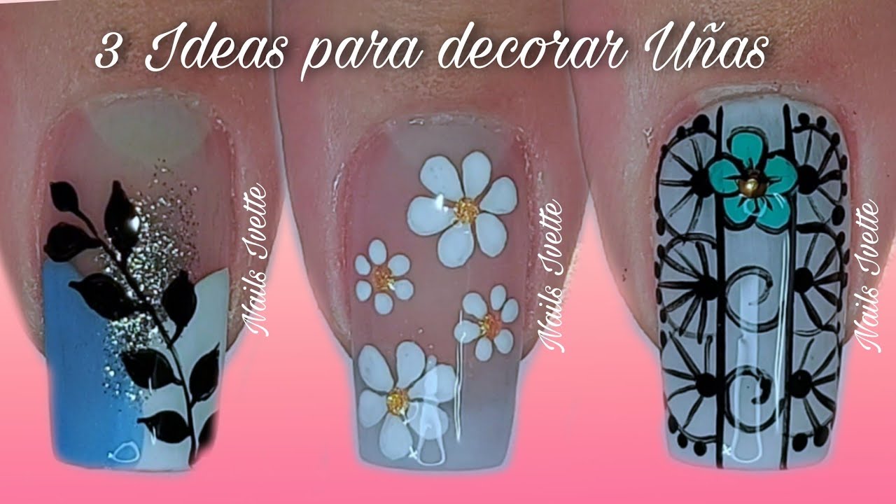 3 modelos de decoración para uñas fácil bonitos y variados / Diseños  de uñas para principiantes