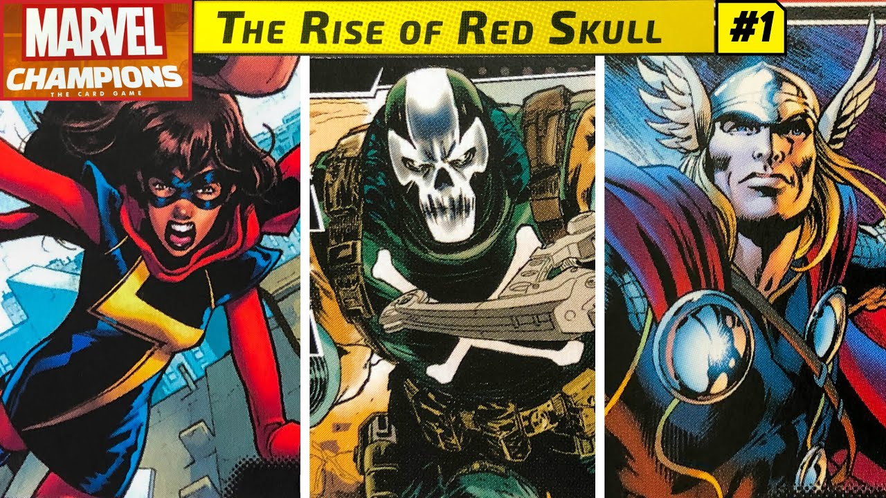 MARVEL CHAMPIONS RISE OF THE RED SKULL Экспертная кампания №1 с ТОРОМ и МС МАРВЕЛ против КРОССБОУНС