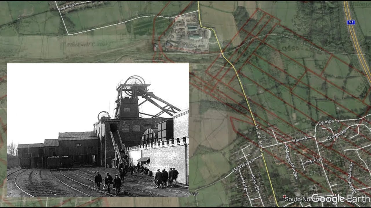Blackwell A Winning colliery overlay of coal mine tunnels in the Threequarter seam