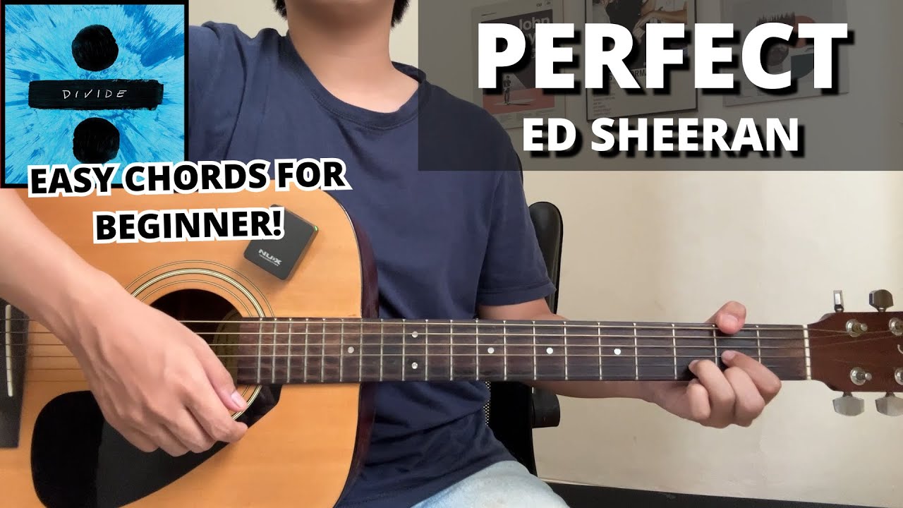 Perfect - Ed Sheeran (Guitar Tutorial) No Capo! Easy Chords For Beginner!