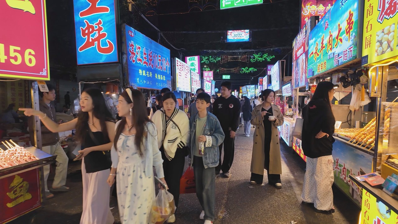 南宁西关夜市，1块钱生蚝，1块钱烤串，1块钱烤单眼皮鱿鱼，退休旅居好地方/Night Market/Nanning/Guangxi