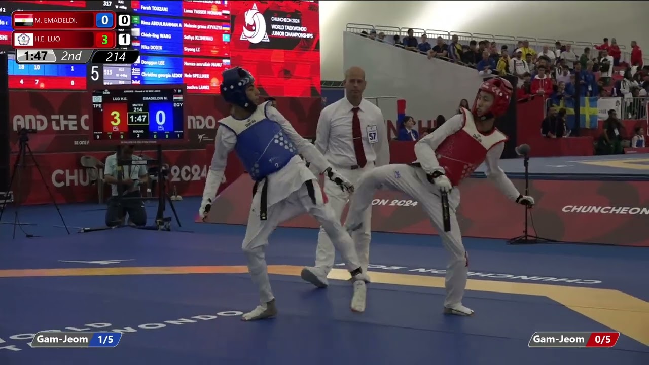 214 Round of 32 Men  48kg EGY M  EMADELDI  TPE H E  LUO