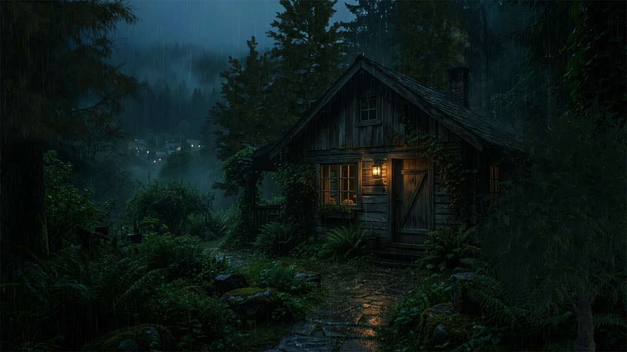 Sheltered From the Storm | Rain and Thunder Sounds for Sleeping in a Remote Forest Cabin
