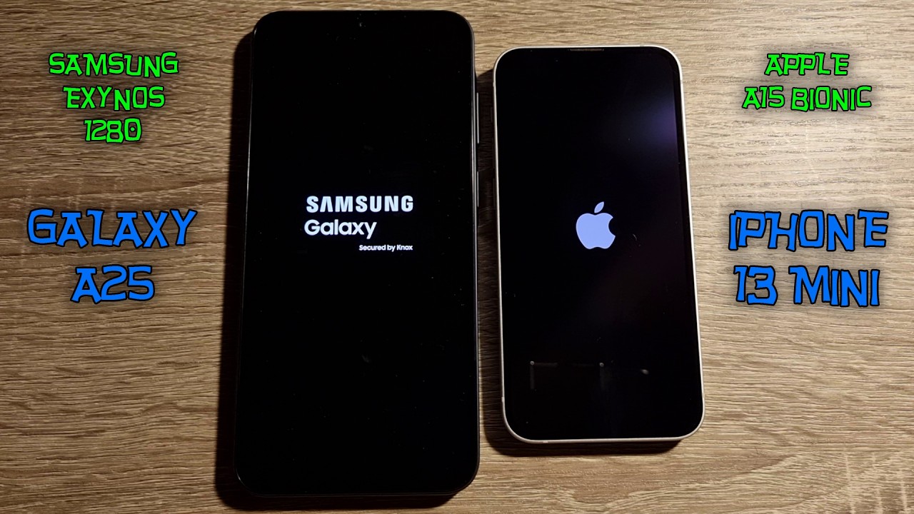 Samsung Galaxy A25 (Exynos 1280 / 6GB) vs iPhone 13 mini (A15 Bionic / 4GB) - Speed Test 2026