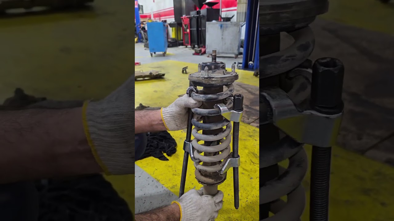 Toyota Prado front shock changing #automotive #DIY #garage #mechanic