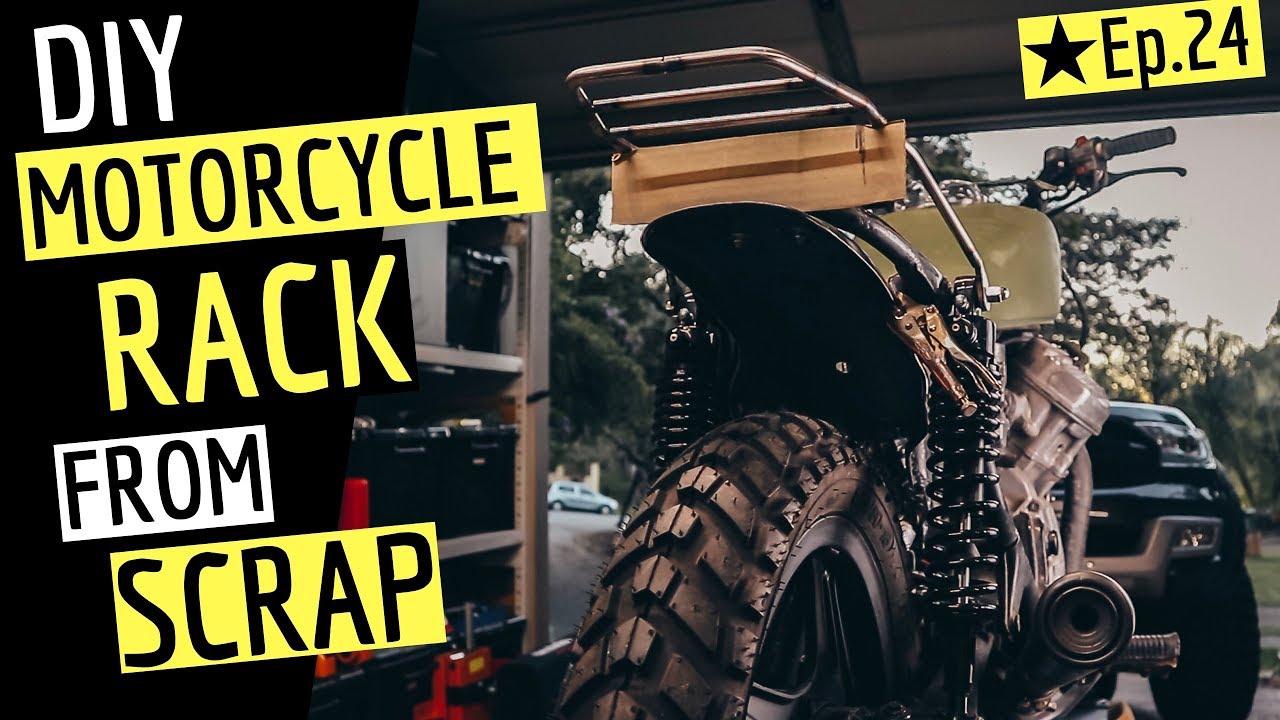 Motorcycle DIY Luggage Rack From Scrap | Scrambler Build