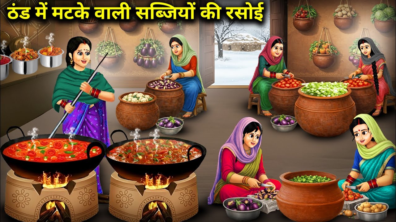 ठंड में मटके वाली सब्जियों की रसोई | Earthen pot vegetable recipes for the winter | Cartoon Video 