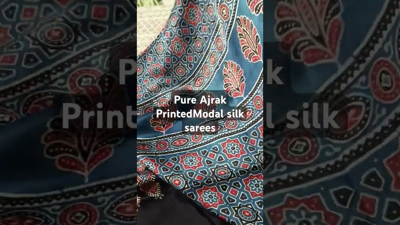The Curated Wardrobe# ajrak printed pure modal Silk sarees 