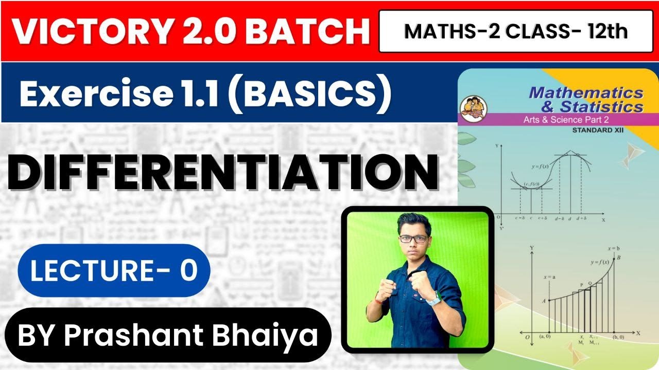 L-0 Differentiation Exercise 1.1 chapter 1 Maths-2 Class 12 Maharashtra Board #nie #class12
