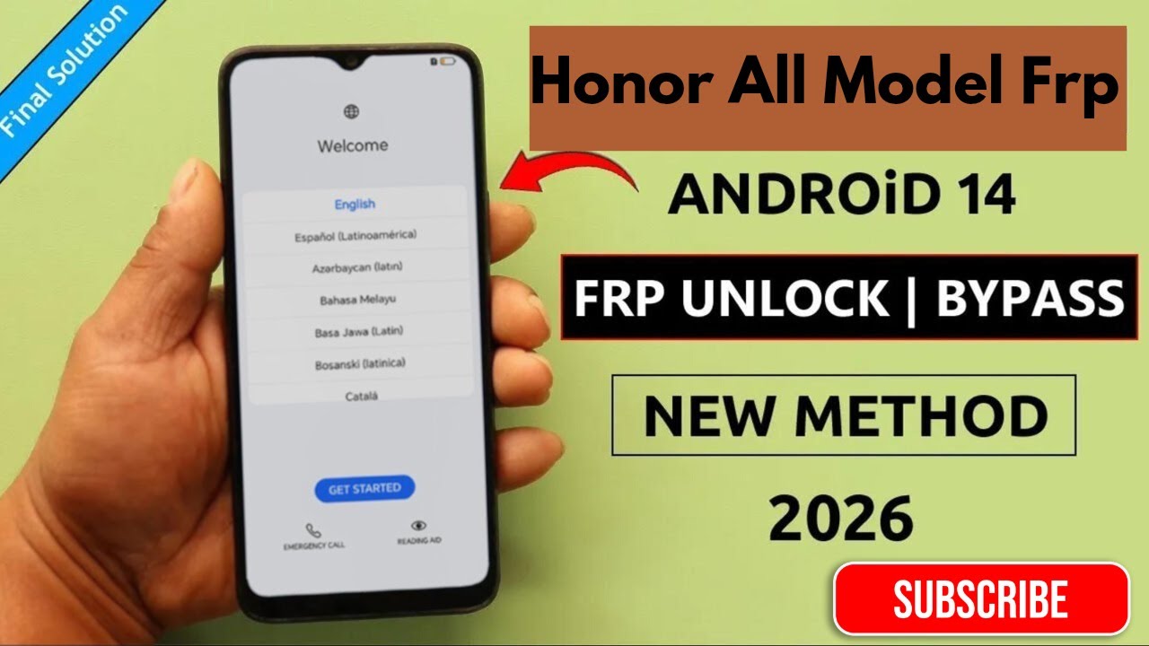 Honor All Model X5 Plus/X6/X6A Frp Bypass Unlock Google Account Lock Android 14  Unlock Tool Free..