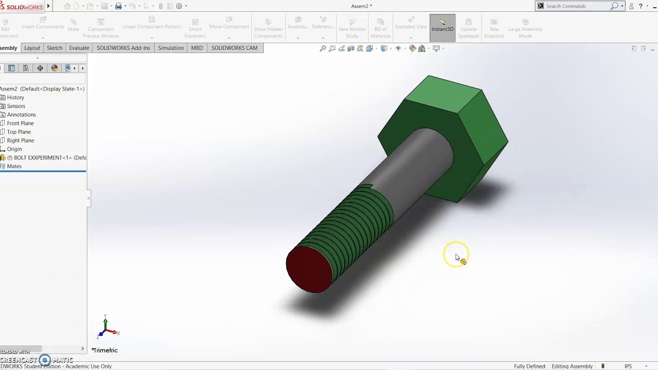 SOLIDWORKS THREADS & MATING THEM