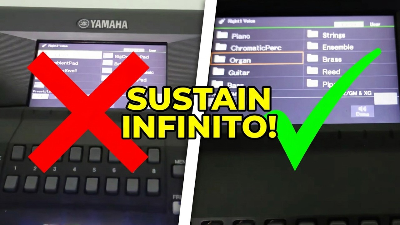 SUSTAIN INFINITO Pads e Strings (SOLUÇÃO) PSR SX-600 Yamaha - Timbres do próprio teclado.