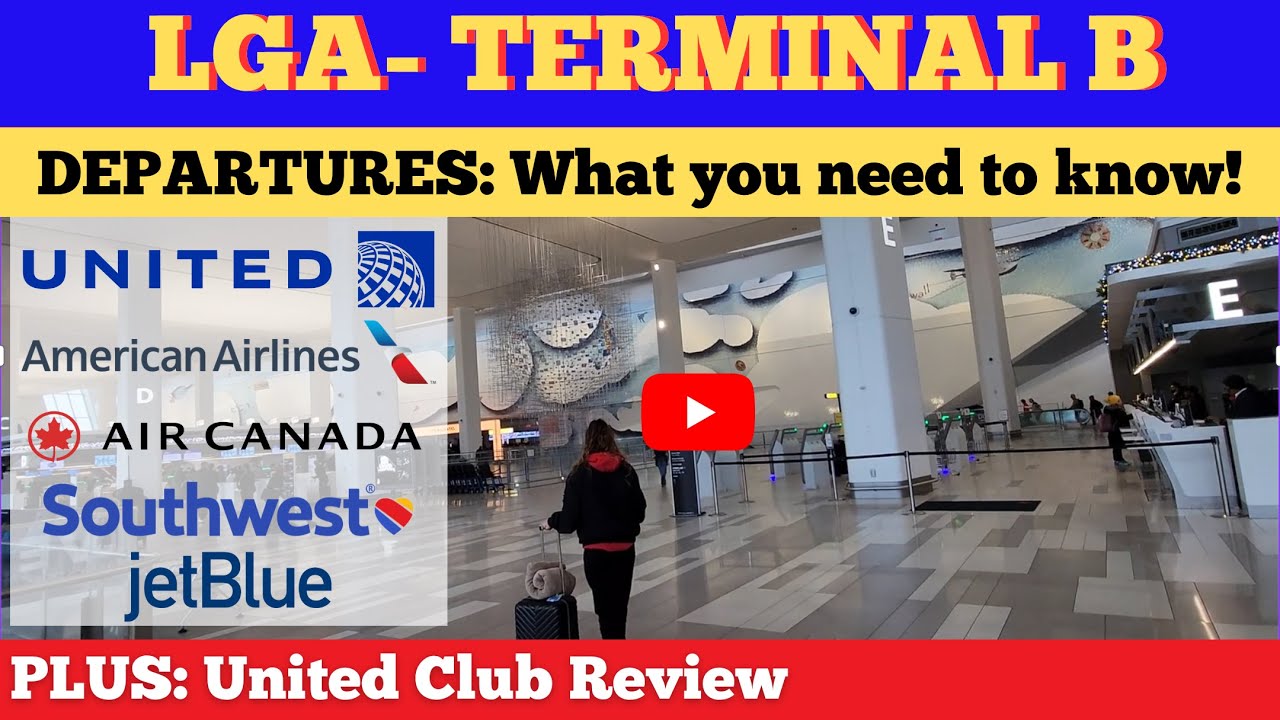 LaGuardia Airport (LGA) Terminal B & United Club Lounge Review #laguardia #laguardiaairport