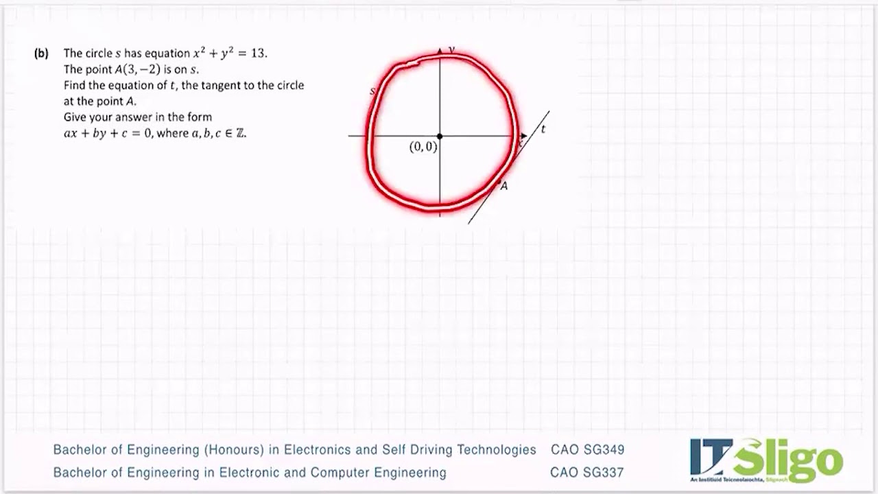 The Circle 2020 Q4 Paper 2 Leaving Cert Ordinary Level Maths