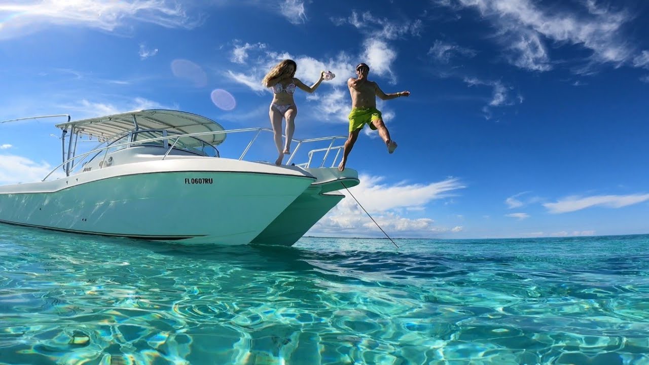 Exploring the southern part of Andros Island in our Catamaran, plus our own private deserted island!