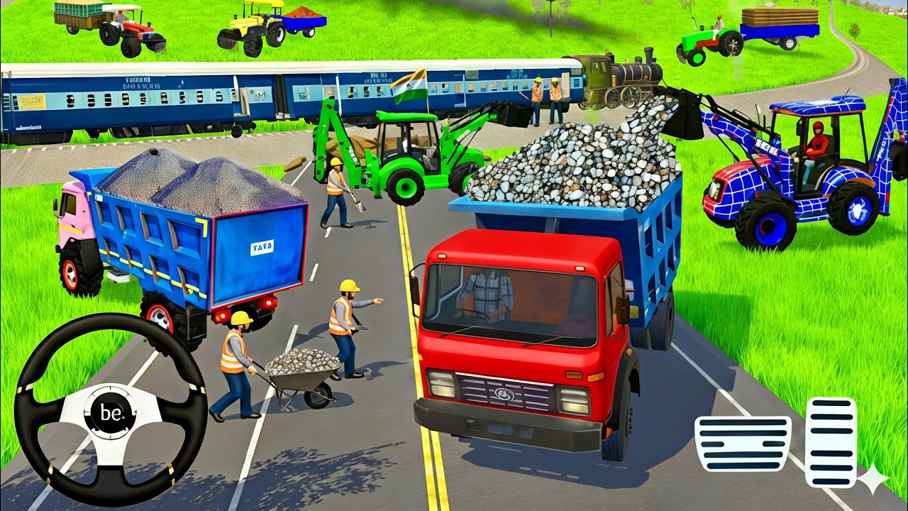 🔴Drive JCB and Uploading 🪨🏗Stone From Dumper🌋 Truck in Game #truck​ #jcb​ #tractor​ #dumper​ #games​