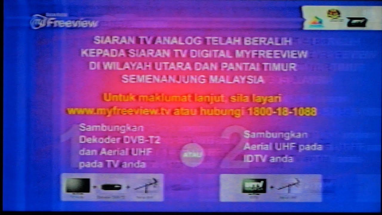 (Full) Malaysia Analogue TV Switch Off (Gn. Ulu Kali) from 12.30AM | TV3, TV9, TV1, TV2