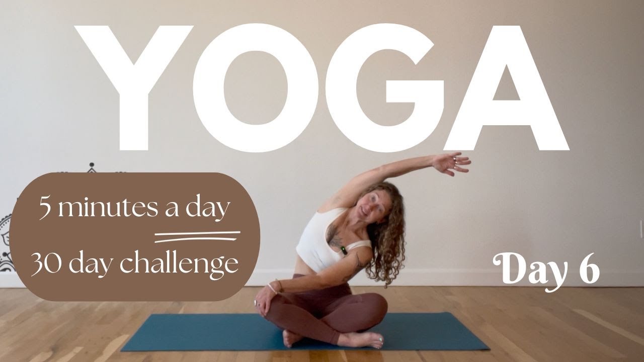 5-Minute Yoga Sun Salutations with High Lunge | Day 6 of 30-Day Yoga Challenge for Beginners